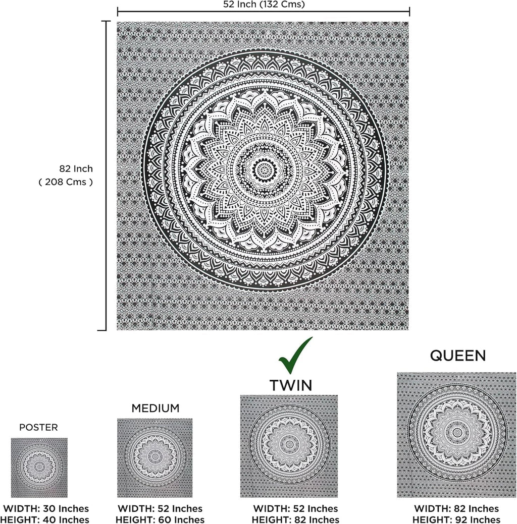 Tapiserie tapiterie mandala grey black wall cloth Casa - Accesorii si Decoratiuni Naty Shop