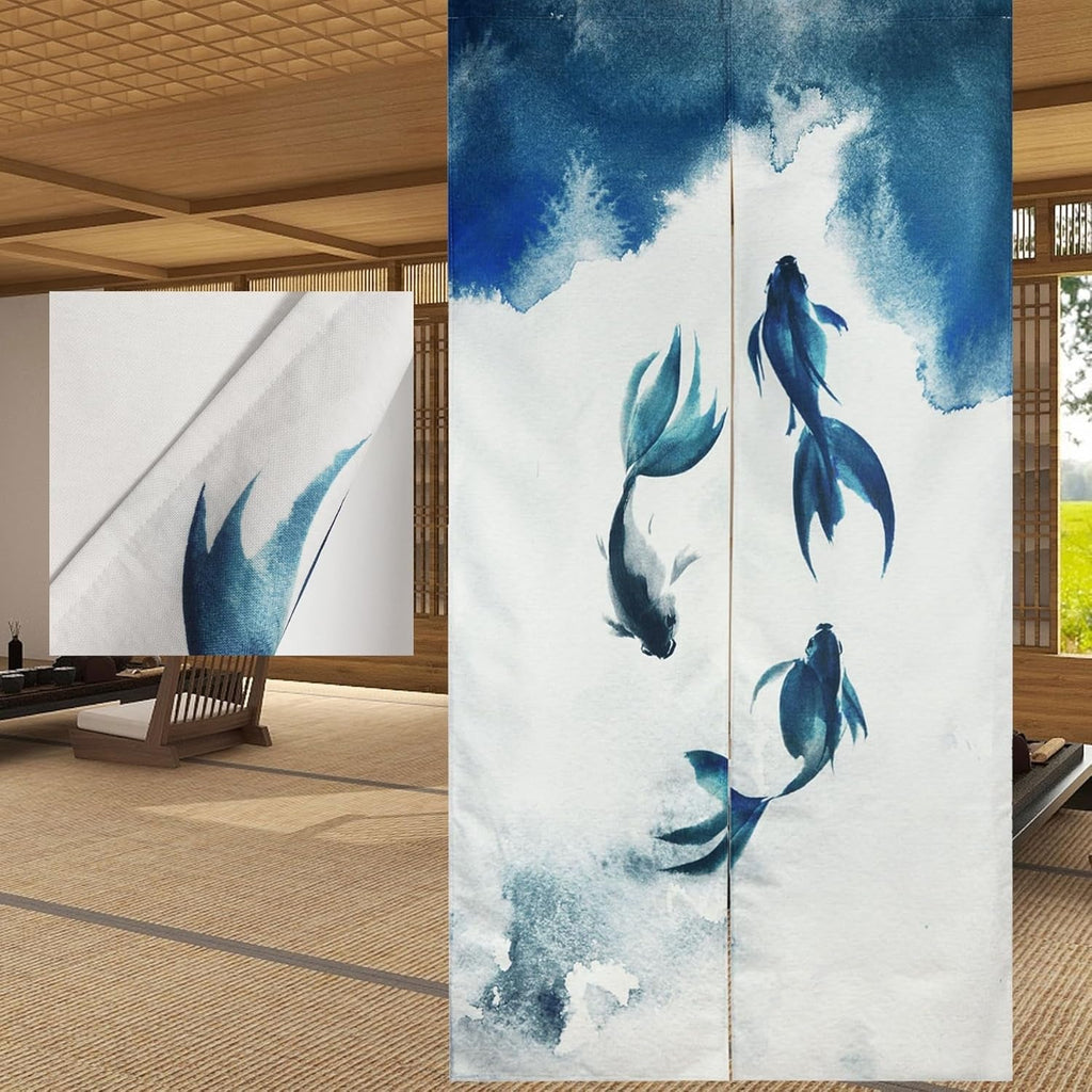 Tapiserie traditionala stil chinezesc pictura cerneala groasa noren Casa - Accesorii si Decoratiuni Naty Shop Imprimare față-verso 85 X 180 Cm