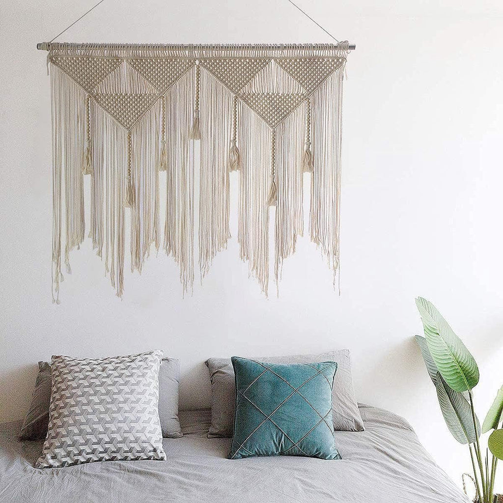 Tapiserie usa tesute bej tassel bedroom balcony Casa - Accesorii si Decoratiuni Naty Shop