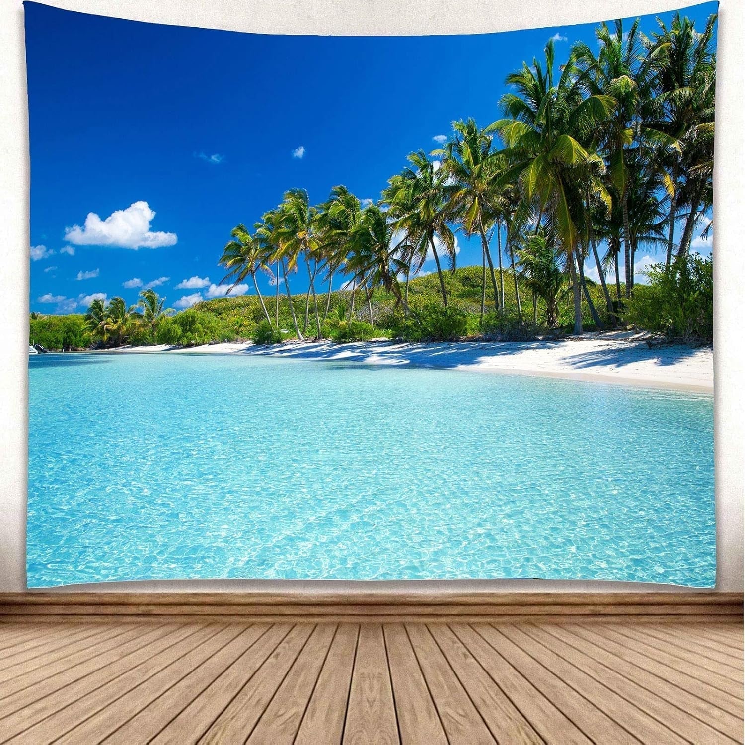 Tapiserie yisure plaja mare tropical peisaj Casa - Accesorii si Decoratiuni Naty Shop Albastru 150L X 200B Cm