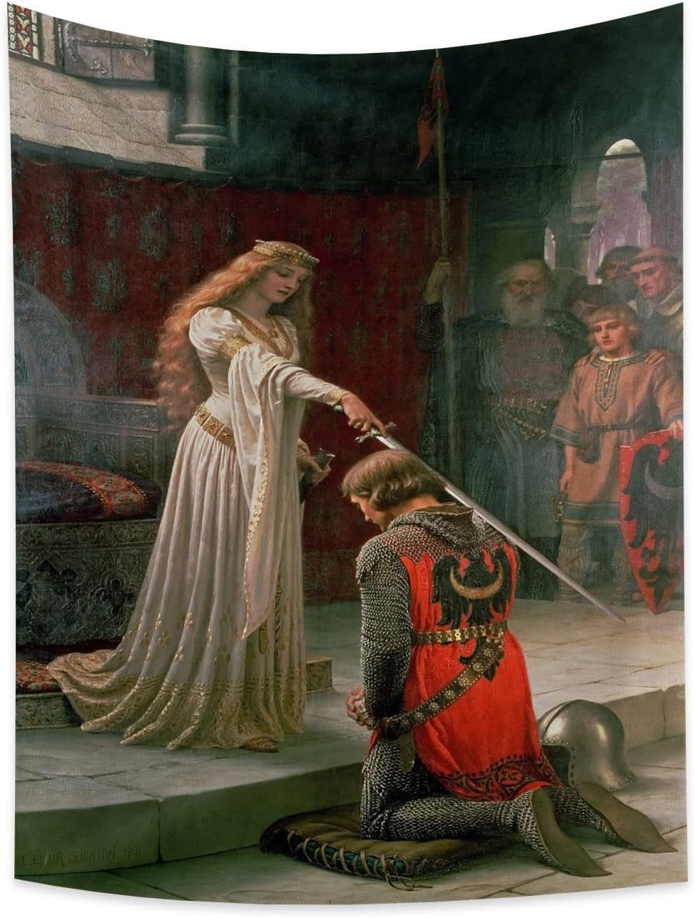 Tapiserie yongfoto cavaler pictura ulei medieval anglia Casa - Accesorii si Decoratiuni Naty Shop