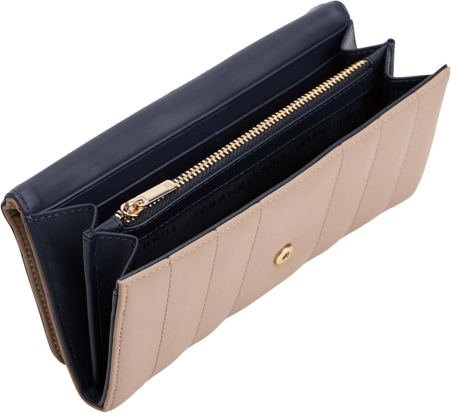 Tommy Hilfiger Women's Feminine Flap Large Wallet, Bej (Coastal Taupe), Marime unu Portofel Femei Naty Shop