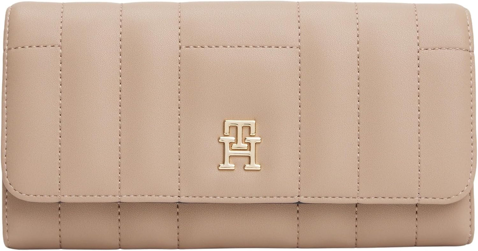 Tommy Hilfiger Women's Feminine Flap Large Wallet, Bej (Coastal Taupe), Marime unu Portofel Femei Naty Shop Titlu implicit